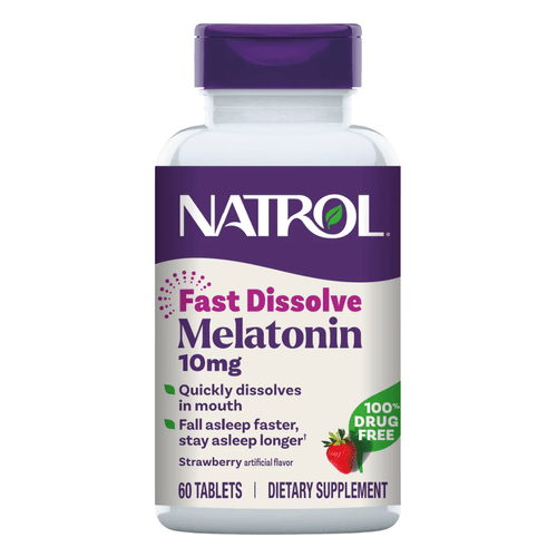 Melatonina 10mg Fast Dissolve 60 Tabletes Natrol Morango