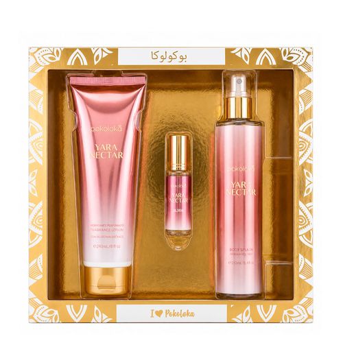 Kit Pokoloka Luxury Elixir Yara Nectar - Hidratante 240ml + Body Splash 250ml + Perfume 15ml Kit Kit Pokoloka Luxury Elixir Yara Nectar - Hidratante 240ml + Body Splash 250ml + Perfume 15ml Kit