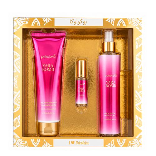 Kit Pokoloka Luxury Elixir Yara Bomb - Hidratante 240ml + Body Splash 250ml + Perfume 15ml Kit Kit Pokoloka Luxury Elixir Yara Bomb - Hidratante 240ml + Body Splash 250ml + Perfume 15ml Kit