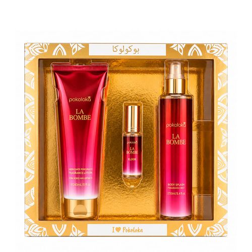 Kit Pokoloka Luxury Elixir La Bombe - Hidratante 240ml + Body Splash 250ml + Perfume 15ml Kit Kit Pokoloka Luxury Elixir La Bombe - Hidratante 240ml + Body Splash 250ml + Perfume 15ml Kit