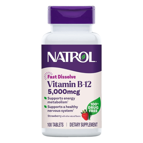 Vitamina B12 5000mcg Fast Dissolve 100 Tabletes Morango Natrol