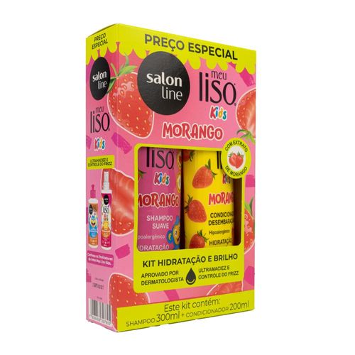 Kit Salon Line Meu Liso kids Morango Shampoo e Condicionador