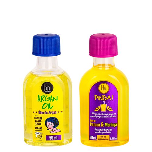 Kit Lola From Rio - Leave-In Argan Oil 50ml + Óleo Pinga! Patauá & Moringa 50ml Kit