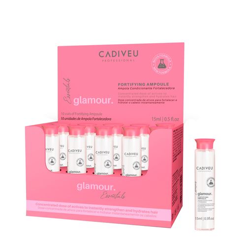 Caixa de Ampola Fortalecedora Cadiveu Essentials Glamour 10 X 15ml Caixa de Ampola Fortalecedora Cadiveu Essentials Glamour 10 x 15 ml