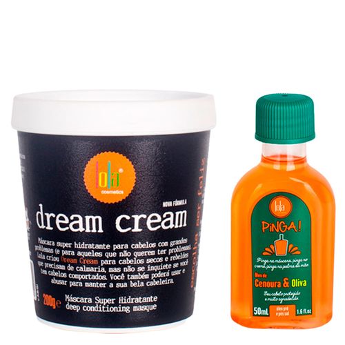 Kit Lola From Rio - Máscara Dream Cream 200g + Óleo Pinga! Cenoura & Oliva 50ml Kit