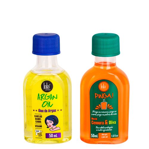 Kit Lola From Rio - Leave-In Argan Oil 50ml + Óleo Pinga! Cenoura & Oliva 50ml Kit Kit Lola From Rio - Leave-In Argan Oil 50ml + Óleo Pinga! Cenoura & Oliva 50ml Kit