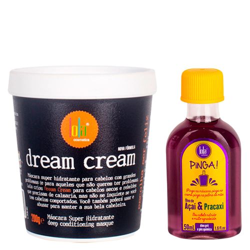 Kit Lola From Rio - Máscara Dream Cream 200g + Óleo Pinga! Açai & Pracaxi 50ml Kit