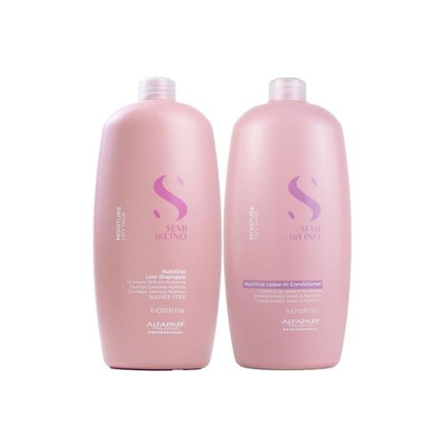 Kit Alfaparf Semi di Lino Moisture Nutritive Shampoo 1 Litro + Condicionador 1 Litro Kit Alfaparf Semi di Lino Moisture Shampoo Condicionador