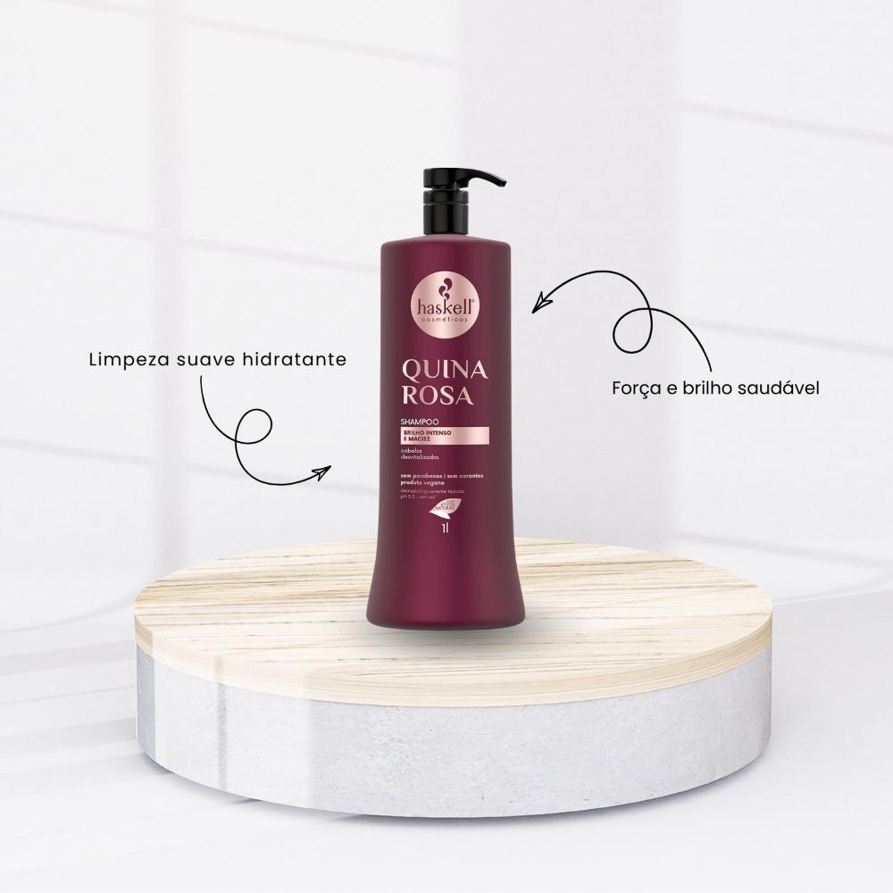 Shampoo Haskell Quina Rosa Fortificação dos fios 1000 ml - Drogarias ...