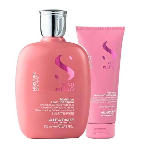 Kit Alfaparf Semi di Lino Moisture Nutritive Shampoo + Condicionador Pequeno Kit Alfaparf Semi di Lino Moisture  Shampoo  Condicionador