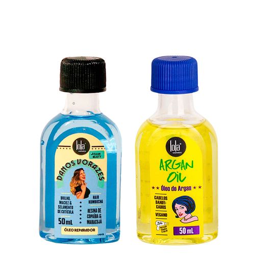 Kit Lola From Rio - Óleo Danos Vorazes 50ml + Leave-In Argan Oil 50ml Kit Kit Lola From Rio - Óleo Danos Vorazes 50ml + Leave-In Argan Oil 50ml Kit