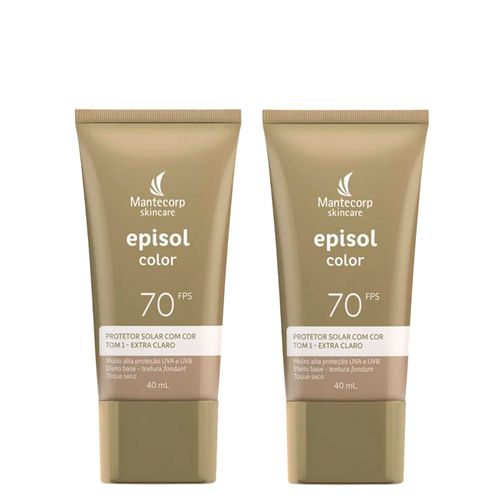 Kit Mantecorp Episol Color Protetor Solar Facial 1-Extra Cl Fps70 40ml - 2 Unidades Kit