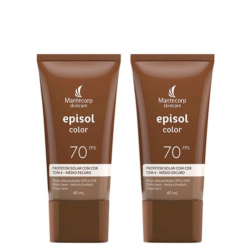 Kit Mantecorp Episol Color Protetor Solar Facial 4-Médio Escuro Fps70 40ml - 2 Unidades Kit Kit Mantecorp Episol Color Protetor Solar Facial 4-Médio Escuro Fps70 40ml - 2 Unidades Kit