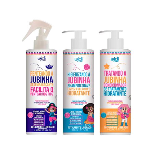 Kit Widi Care Higienizando a Jubinha Shampoo 300ml + Condicionador 300ml + Spray Desembaraçante Facilita o Pentear Dos Fios 300ml Kit