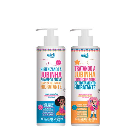 Kit Widi Care Higienizando a Jubinha Suave Limpeza Delicada e Hidratante Shampoo 300ml + Tratamento Hidratante Condicionador 300ml Kit