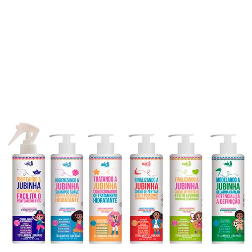 Kit Widi Care Condicionando a Juba Shampoo Hidro Nutritivo 500ml + Condicionador 500ml + Creme de Pentear 500ml + Geléia 300ml + Spray Desembaraçante Kit