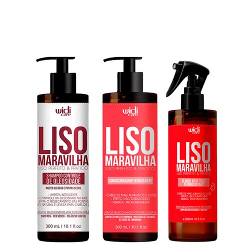 Kit Widi Care Hidratante Liso Maravilha Shampoo 300ml + Condicionador 300ml + Fluido Anti-Frizz 200ml Kit