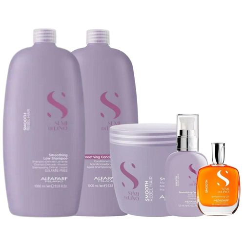 Kit Alfaparf Semi Di Lino Smoothing Rebel Hair Completo Grande Kit Alfaparf Semi Di Lino Smoothing Rebel Completo Grande