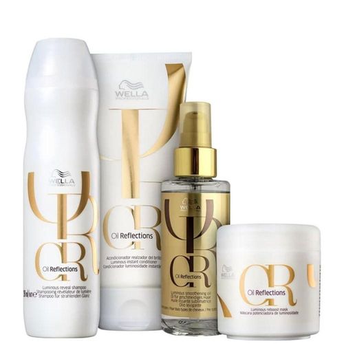 Kit Wella Oil Reflections Shampoo 250 ml + Condicionador 200 ml + Máscara 150 ml + Oleo 100 ml Kit Wella Oil ReflectionsShampoo Condicionador Máscara Oleo