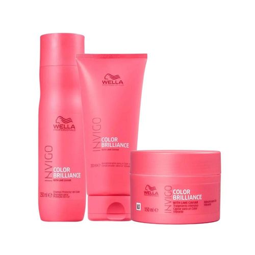 Kit Wella Invigo Color Brilliance Shampoo 250 ml + Condicionador 200 ml + Máscara 150 ml Kit Wella Professionals Invigo Color Brilliance Care Trio