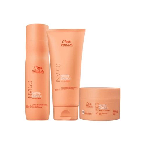 Kit Wella Nutri-Enrich Shampoo 250 ml + Condicionador 200 ml + Máscara 150 ml Kit Wella Professionals Invigo Nutri-Enrich Home Care Trio