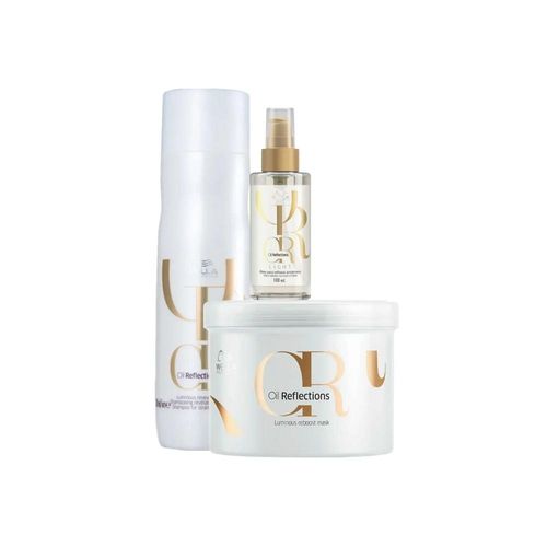 Kit Wella Oil Reflections Shampoo 250 ml + Oleo Light 100 ml + Máscara 500 ml Kit Wella Oil Reflections Shampoo Oleo Light e Máscara