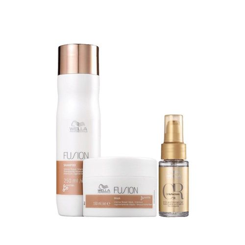 Kit Wella Shampoo 250 ml + Máscara 150 ml Fusion / Reflection Oleo 30 ml Kit Wella Shampoo e Máscara Fusion / Reflection Oleo Kit Wella Shampoo 250 ml + Máscara 150 ml Fusion / Reflection Oleo 30 ml Kit Wella Shampoo e Máscara Fusion / Reflection Oleo
