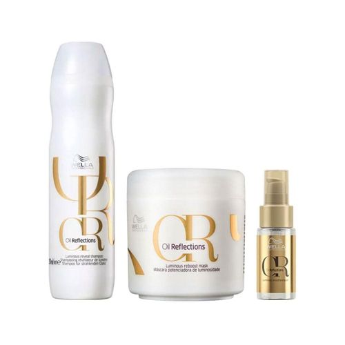 Kit Wella Oil Reflections Shampoo 250 ml + Máscara 150 ml + Oleo Light 30 ml Kit Wella Oil Reflections Shampoo Máscara e Oleo Light Kit Wella Oil Reflections Shampoo 250 ml + Máscara 150 ml + Oleo Light 30 ml Kit Wella Oil Reflections Shampoo Máscara e Oleo Light