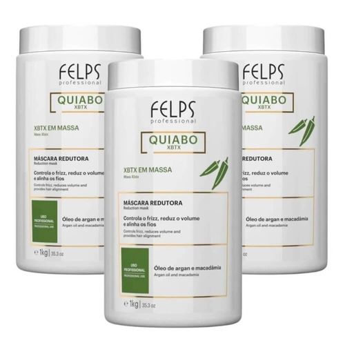 Kit Felps Quiabo XBTX Redutor de Volume em Massa ( 3 x 1 Kg ) Kit Felps Quiabo XBTX Redutor de Volume em Massa 3x1Kg