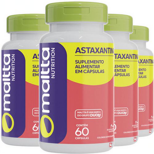 KIT 4 ASTAXANTINA 5MG PURA CONCENTRADA TOTAL 240 CÁPSULAS - MALTTA NUTRITION