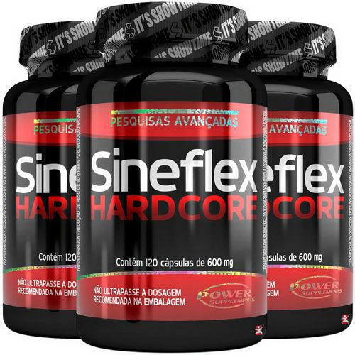 KIT 3 SINEFLEX HARDCORE CONCENTRADO CAFEÍNA + CROMO TOTAL 360 CÁPSULAS - POWER SUPPLEMENTS