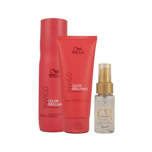 Kit Wella Invigo Color Brilliance e Oil Reflections light 30 ml Home Care (3 Produtos) Kit Wella Invigo Color Brilliance Oil Reflections light Trio
