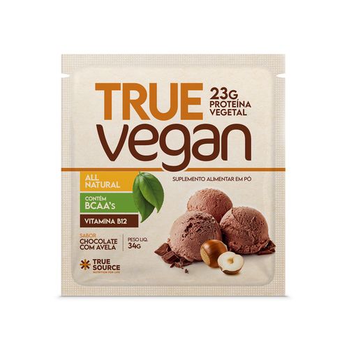 True Vegan Chocolate Com Avelã Sachê 34G