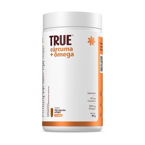 True Cúrcuma + Ômega Lipossomal 120 Cápsulas
