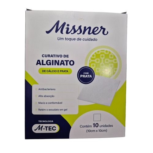 Curativo Alginato de Cálcio com Prata 10x10cm M-tec – Alta Absorção