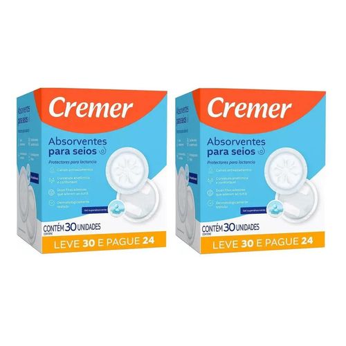 Absorvente Para Seios Cremer Toque Suave 60 Unidades