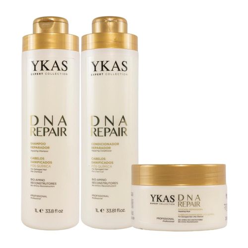 Kit Ykas Dna Repair Shampoo + Condicionador + Máscara