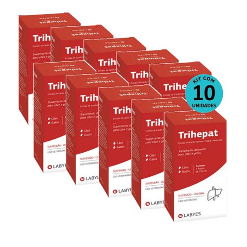 Kit 10 Suplemento Alimentar Trihepat Cães e Gatos 100mL - Labyes