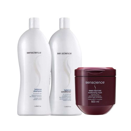 Kit Senscience Balance Shampoo+Cond+Inner Hidratação 500ml