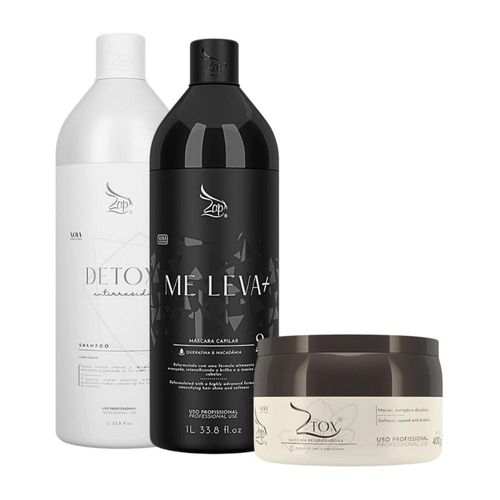 Kit Zap Me Leva+ Shampoo e Máscara (2 x 1 L) e Ztox 400 g