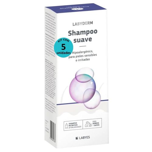 SHAMPOO SUAVE LABYDERM PARA CÃES E GATOS 220ML LABYES KIT COM 5 SHAMPOO SUAVE LABYDERM PARA CÃES E GATOS 220ML LABYES KIT COM 5