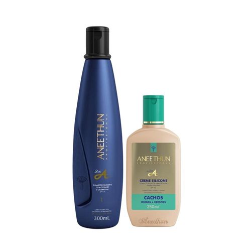 Kit Aneethun Linha A Shampoo + Creme Cachos Ondas e Crespos