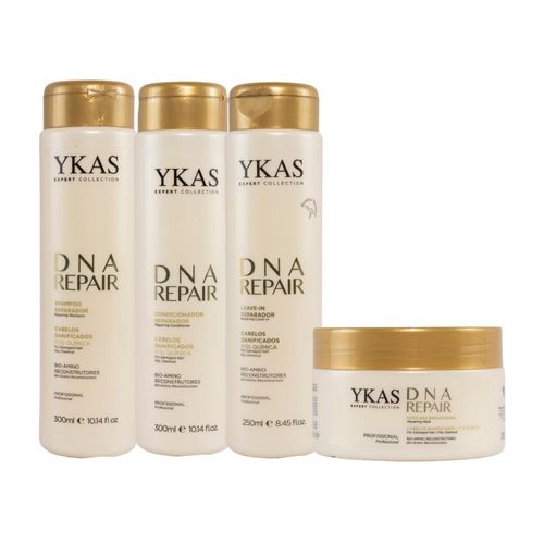 Kit Ykas Dna Repair Shampoo + Condicionador+Máscara+Leave-in