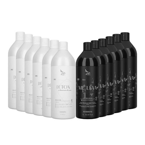 Kit Zap Me Leva+ 6 Shampoo e Máscara (2 x 1 Litro)