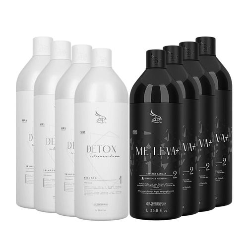 Kit Zap Me Leva+ 4 Shampoo e Máscara (2 x 1 Litro)