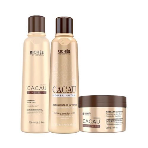 Kit Richée Cacau Power Nutri Shampoo+Condicionador+Máscara