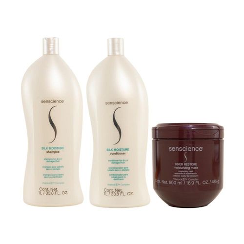 Kit Senscience Silk Moisture Shamp+Cond+Inner Hidrata 500ml
