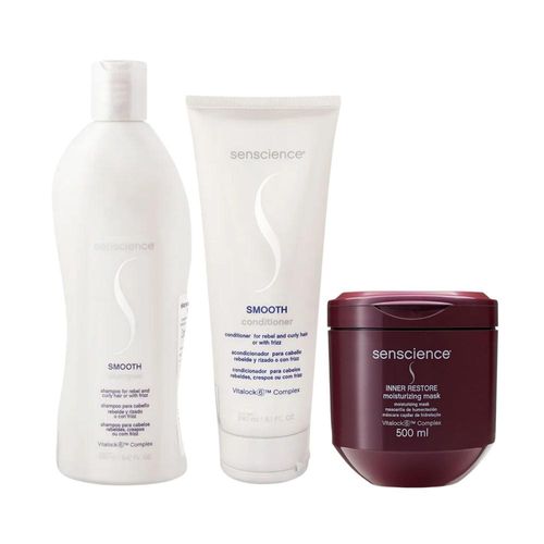 Kit Senscience Smooth Shamp+Cond+Inner Hidratação 500ml