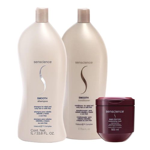 Kit Senscience Smooth Shamp+Cond+Inner Hidratação 500ml