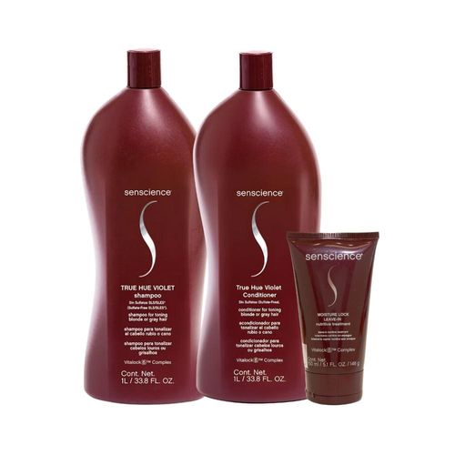 Kit Senscience True Hue Violet Shamp+Cond+Moisture Lock150ml
